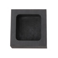 Square graphite crucible for melting precious metals like gold and silver, showing high-purity construction.