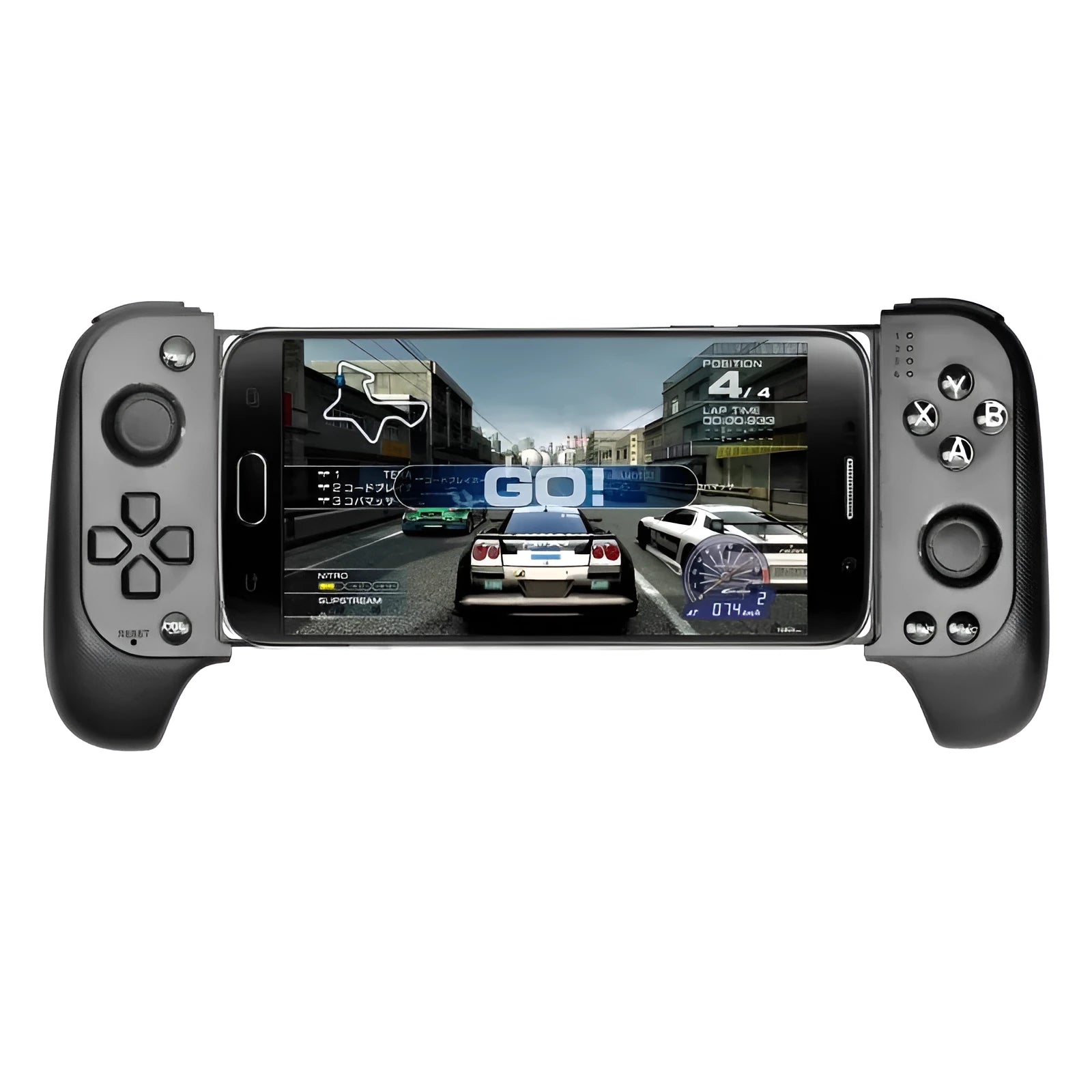 Cytec wireless Bluetooth telescopic game controller holding a mobile phone, in black, red, or blue.