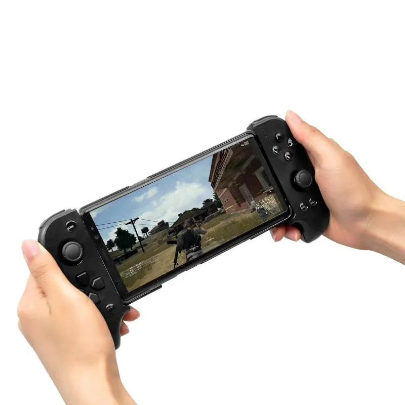 Cytec wireless Bluetooth telescopic game controller holding a mobile phone, in black, red, or blue.
