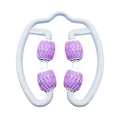 Purple and pink annular silicone leg massage roller for fitness recovery