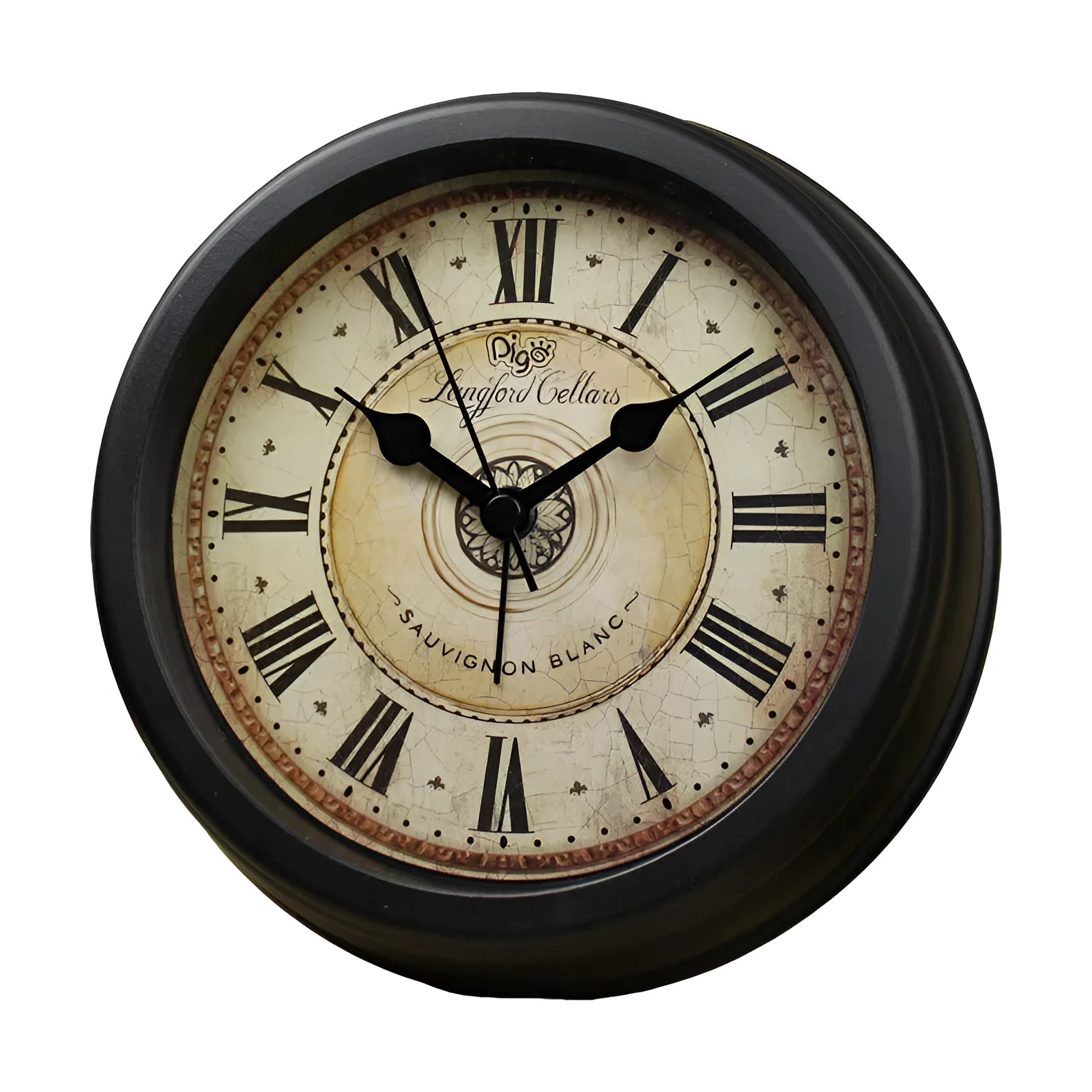 European retro style 6-inch round desk clock with silent alarm function and pointer display