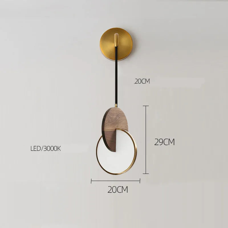 Long-line walnut wood wall chandelier with carved detailing and warm white LED lighting