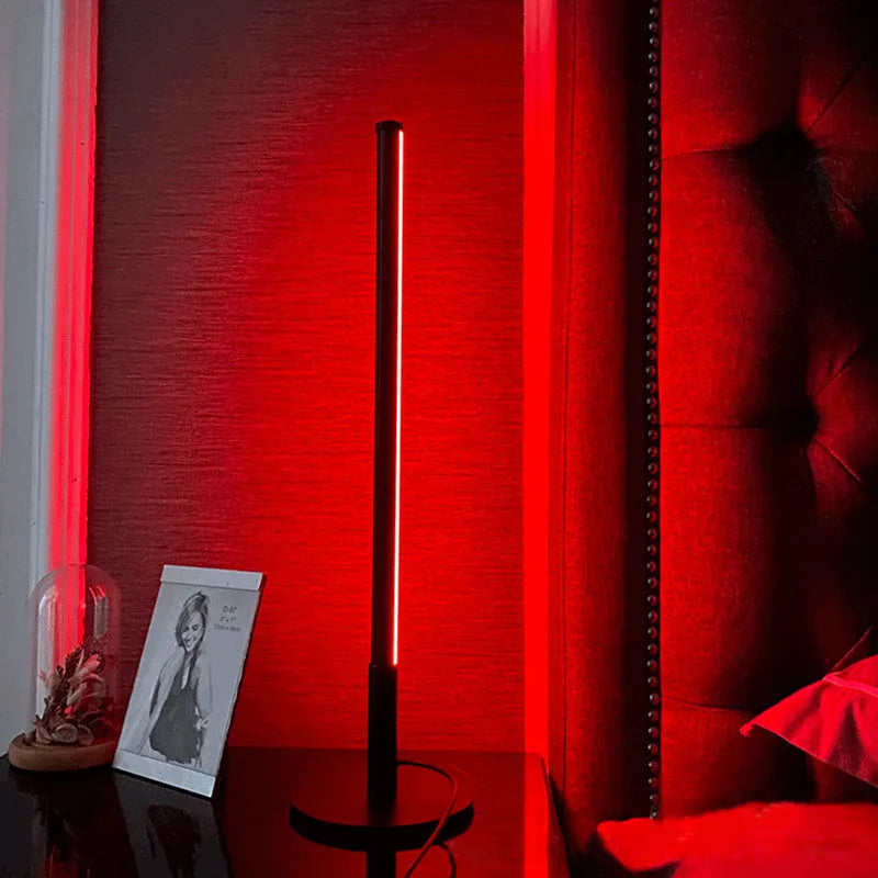 Nordic minimalist black or gold LED bedside table lamp with RGB lighting and compact 150x150x440mm dimensions
