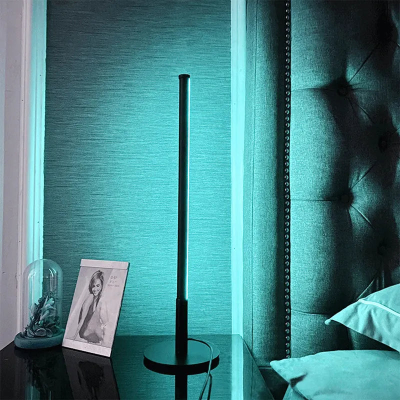 Nordic minimalist black or gold LED bedside table lamp with RGB lighting and compact 150x150x440mm dimensions