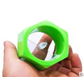 Yellow and green ABS plastic vegetable cutter with spiral mechanism for slicing cucumbers