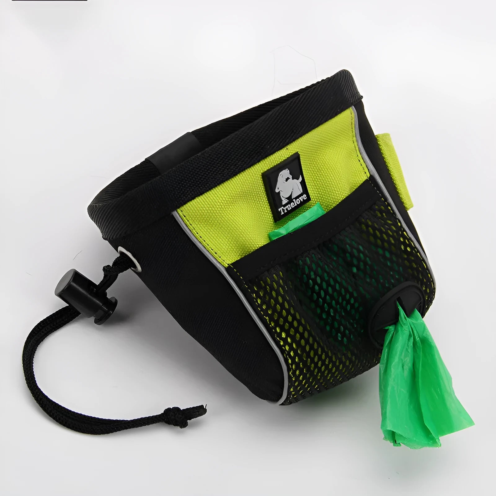 Orange waterproof Oxford cloth dog training waist bag with adjustable strap and removable waste bag compartment.