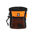 Orange waterproof Oxford cloth dog training waist bag with adjustable strap and removable waste bag compartment.