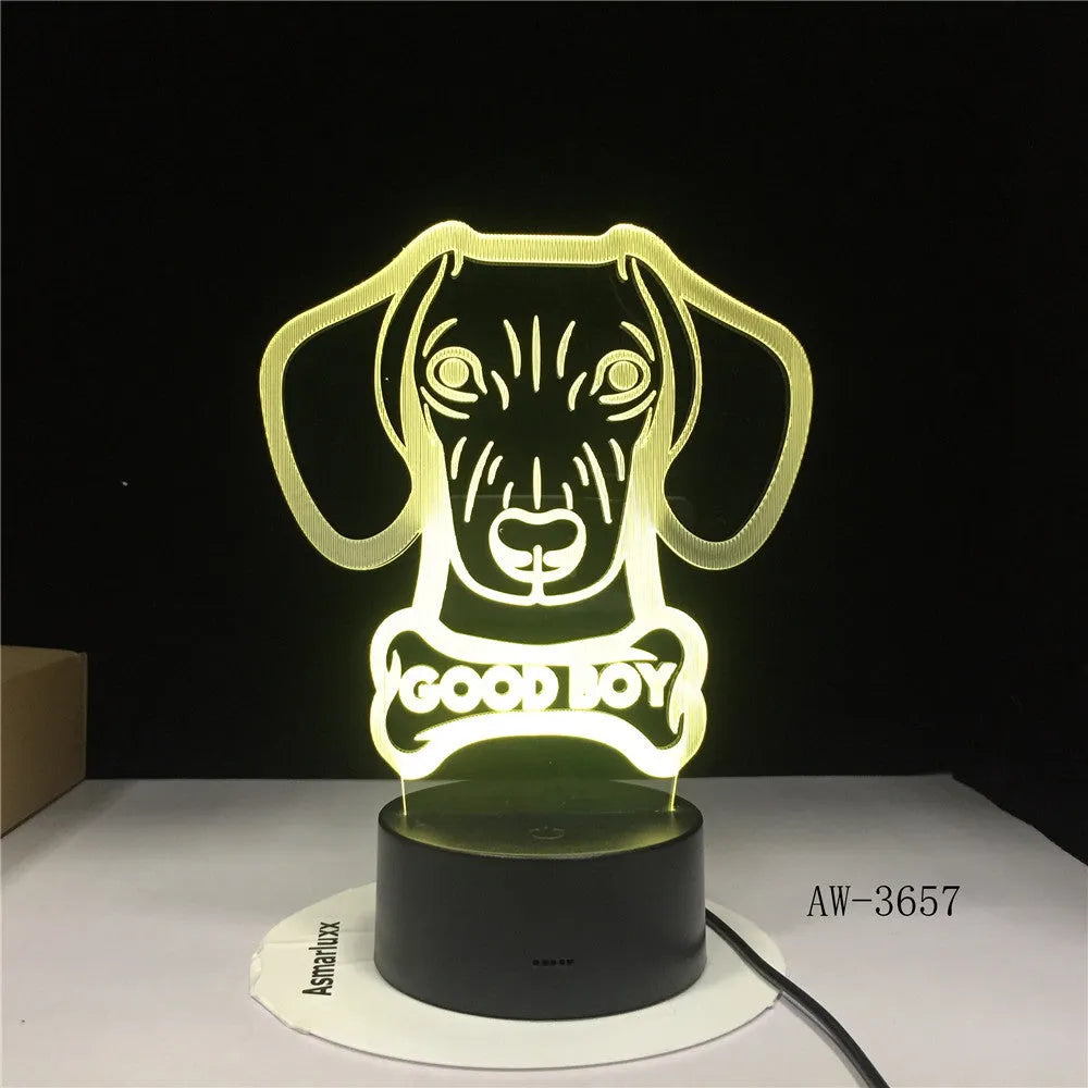Colourful gradient LED table lamp with remote control on wooden surface
