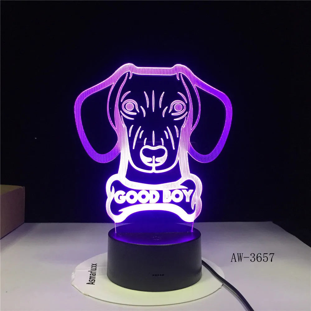 Colourful gradient LED table lamp with remote control on wooden surface