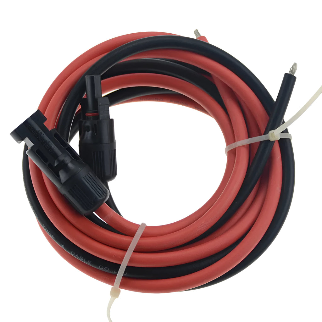 Black MC4 connector solar extension cable reel with red and black cable options