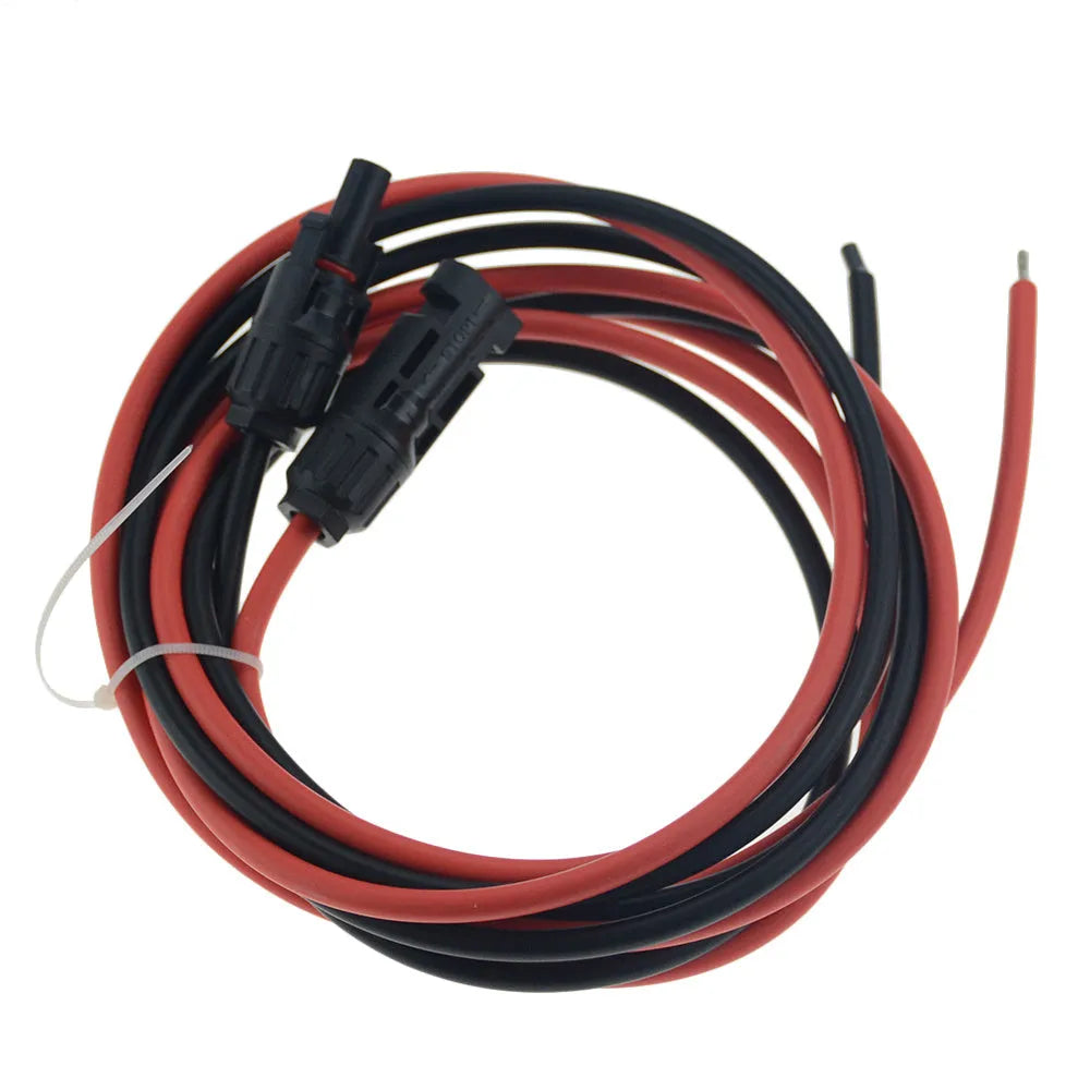 Black MC4 connector solar extension cable reel with red and black cable options