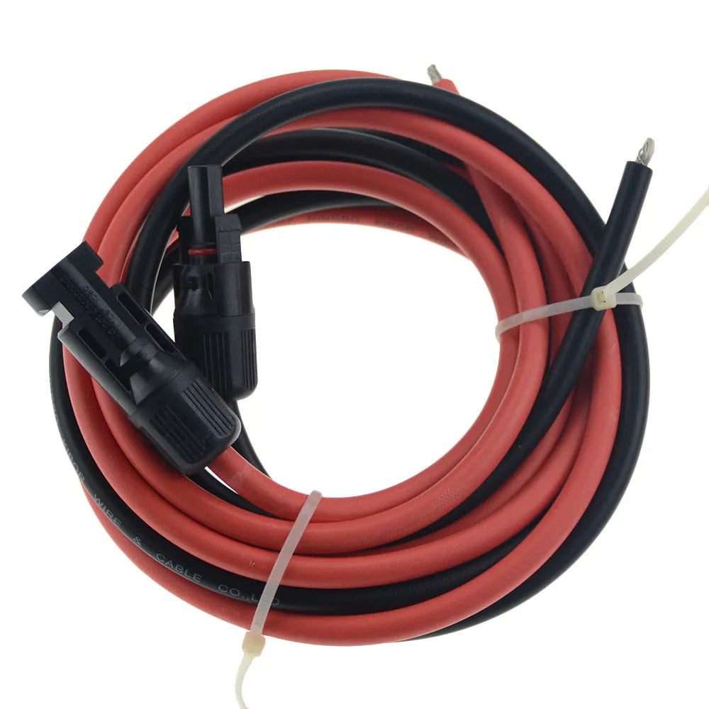 Black MC4 connector solar extension cable reel with red and black cable options