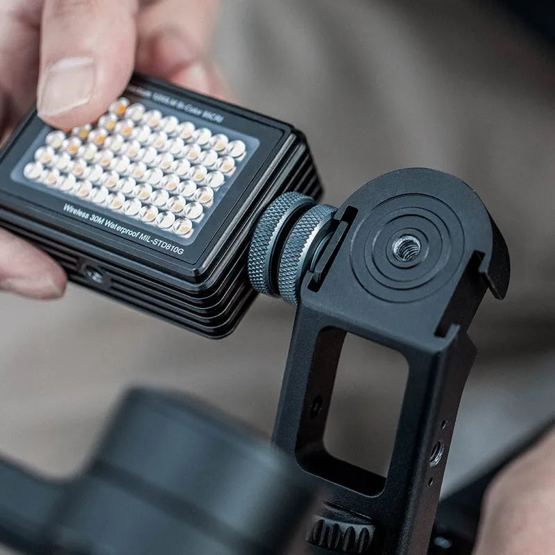PGYTECH aluminium alloy photography grip for DJI Ronin gimbal with cold shoe mounts.