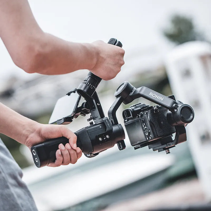 PGYTECH aluminium alloy photography grip for DJI Ronin gimbal with cold shoe mounts.