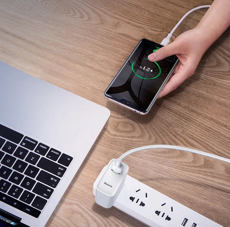 Android Micro USB charging cable showing black and white variants in 1 metre and 2 metre lengths