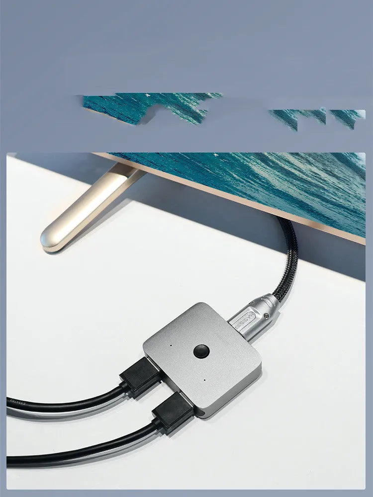 Grey Haibeisi HDMI one to two switcher splitter for 4K computer TV monitor video