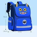 Primary school backpack for children years 1 to 6 in blue colour with adjustable straps and front pocket