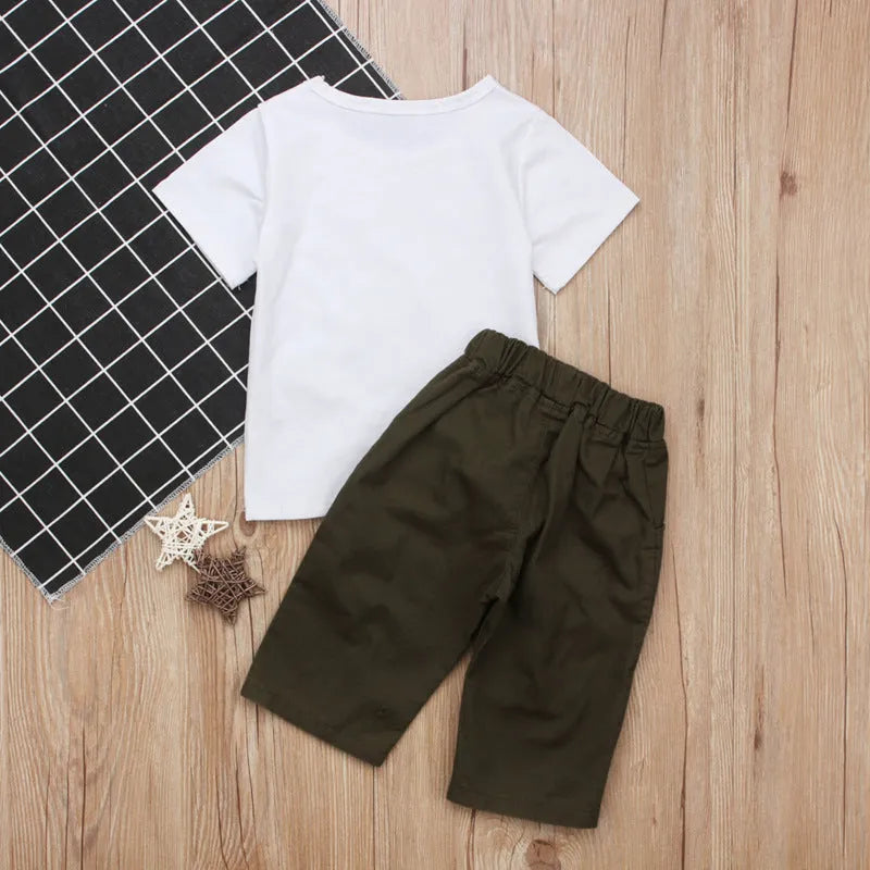 Pudcoco white girl set with eyelash short sleeve top and ripped trousers on child model
