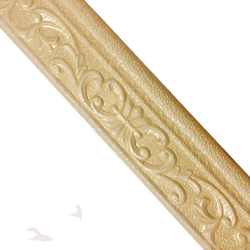 Self-adhesive decorative skirting line with grid pattern in medium size for living room wall protection
