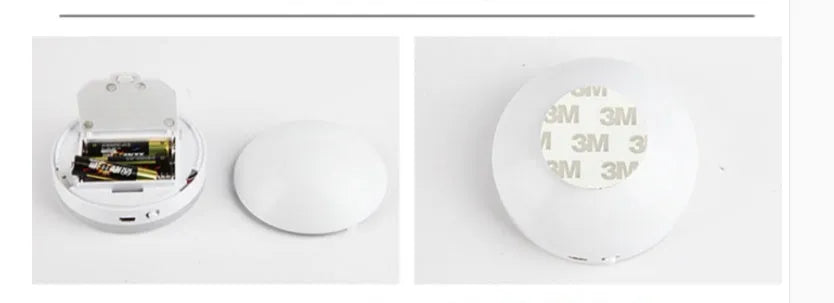 Wireless motion sensor LED night light with magnetic charging base for automatic illumination