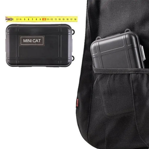 13-piece outdoor survival treasure box with aluminium case containing emergency tools and equipment