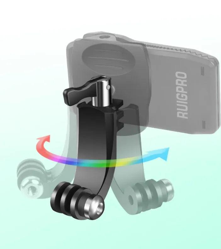 360-degree rotating backpack clip mount for GoPro and compatible action cameras