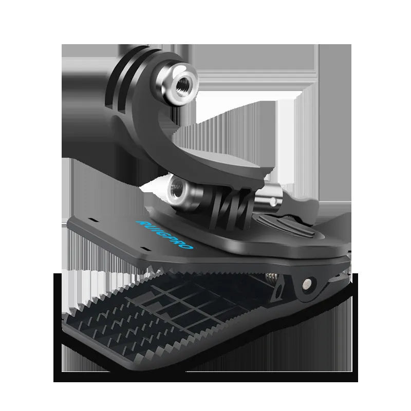 360-degree rotating backpack clip mount for GoPro and compatible action cameras