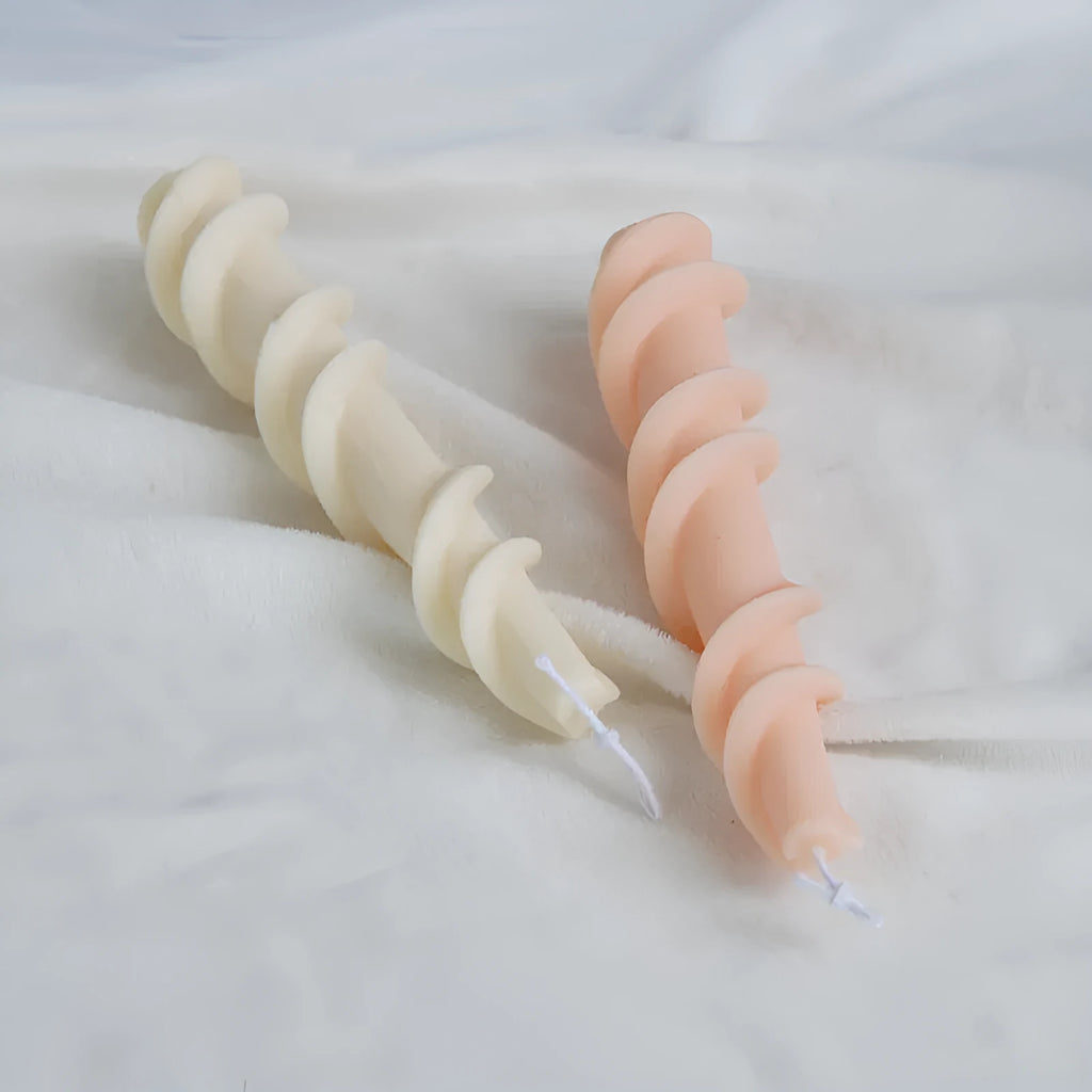 Spiral lace rod silicone candle mould for making decorative pillar candles
