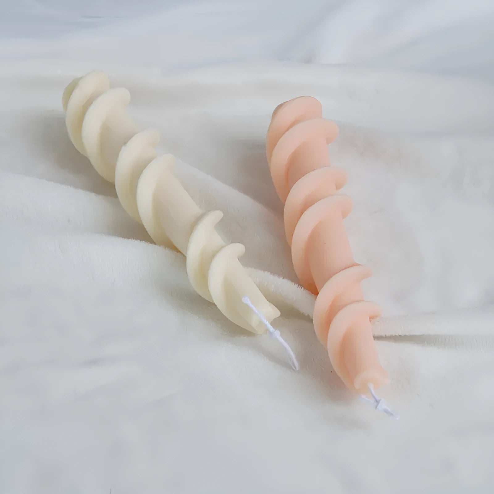 Spiral lace rod silicone candle mould for making decorative pillar candles