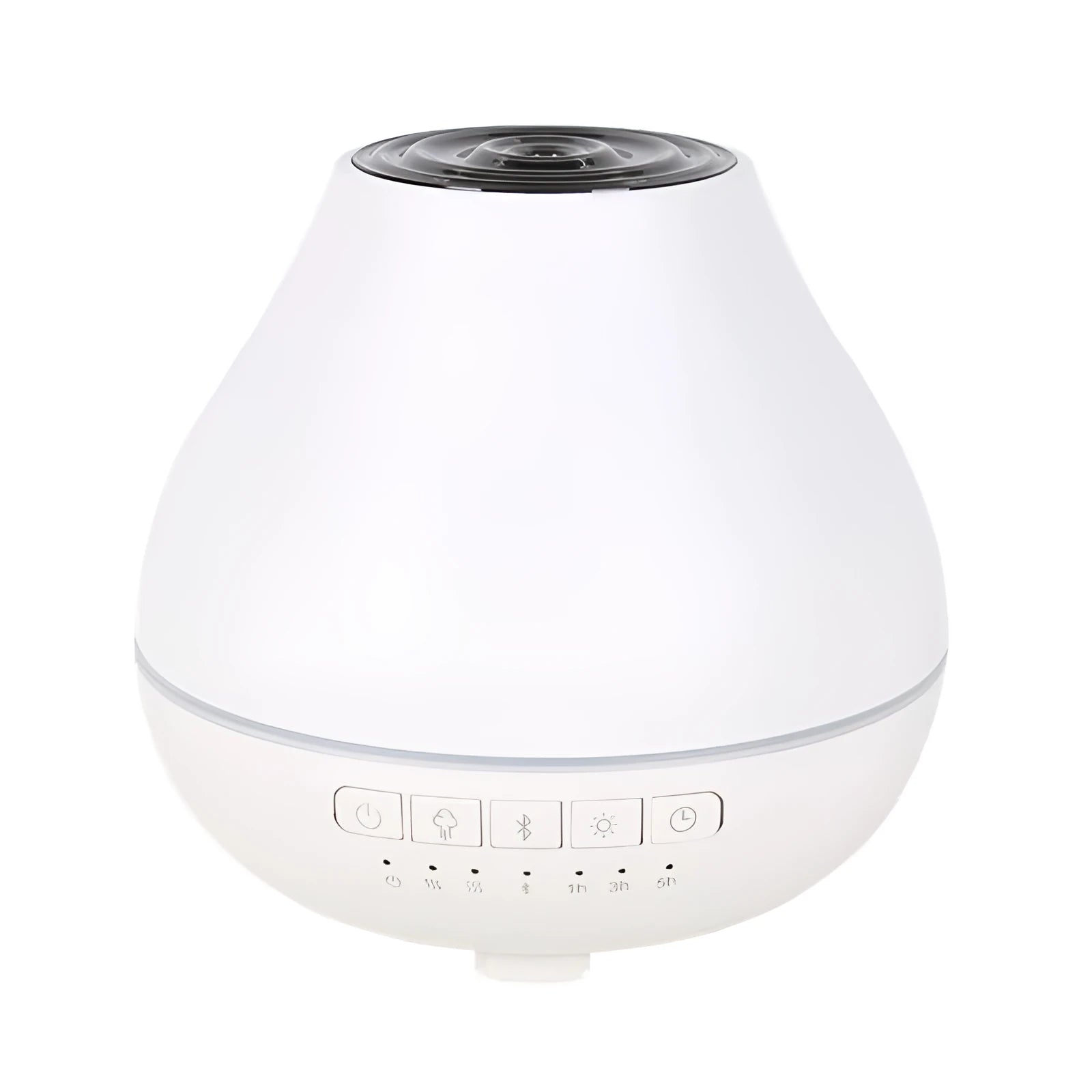 White circular Bluetooth humidifier aroma diffuser with essential oil fragrance function