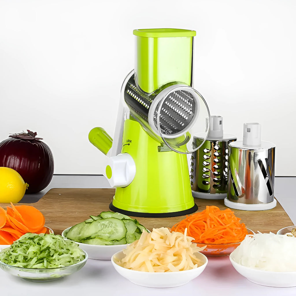 Multi-function vegetable chopper kitchen gadget with slicer and grater attachments
