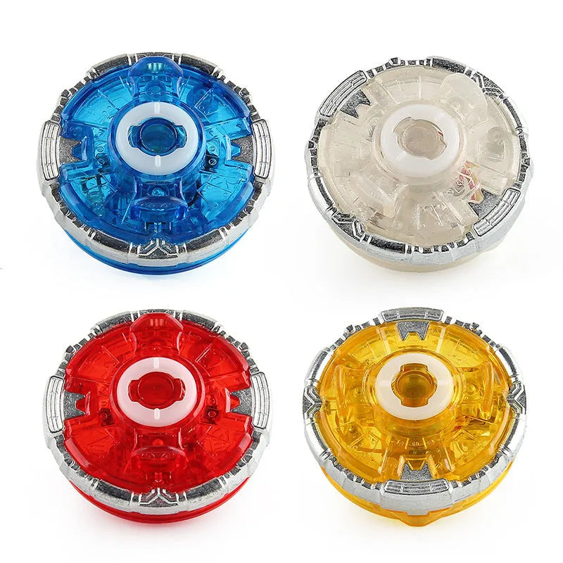 Luminous gyro bottom accessory for spinning tops in blue, red, white, or yellow colours