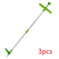 Aluminium tube gardening weeding tool with weed puller component for manual plant removal