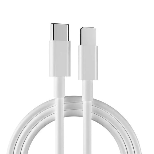 White 20W USB-C fast charger for iPhone 12 Pro Max and iPad with 1m cable