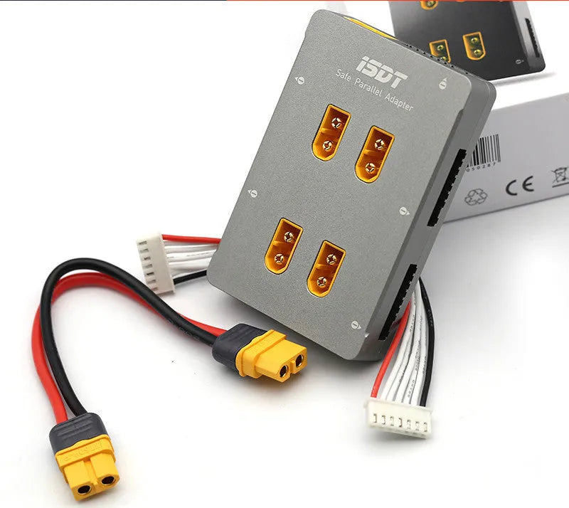 Grey Astor parallel charging board for RC aircraft batteries measuring 12cm