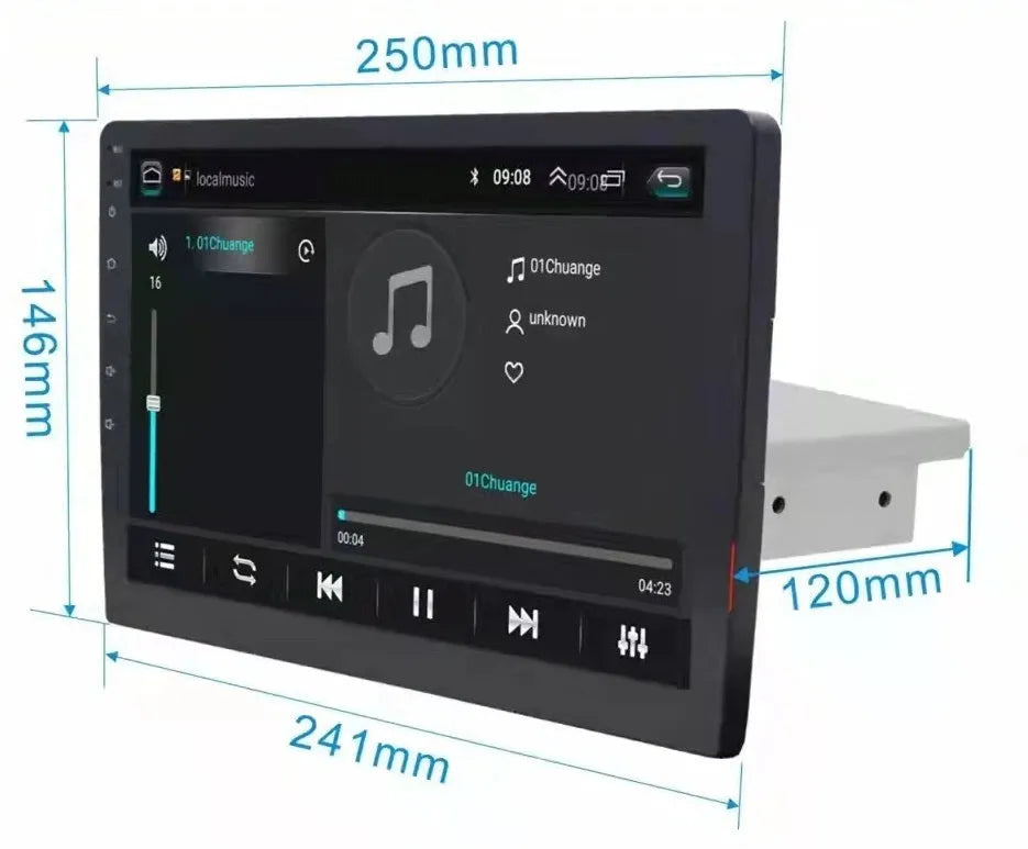 Black car GPS navigation system with large rotating LCD screen for GM vehicles