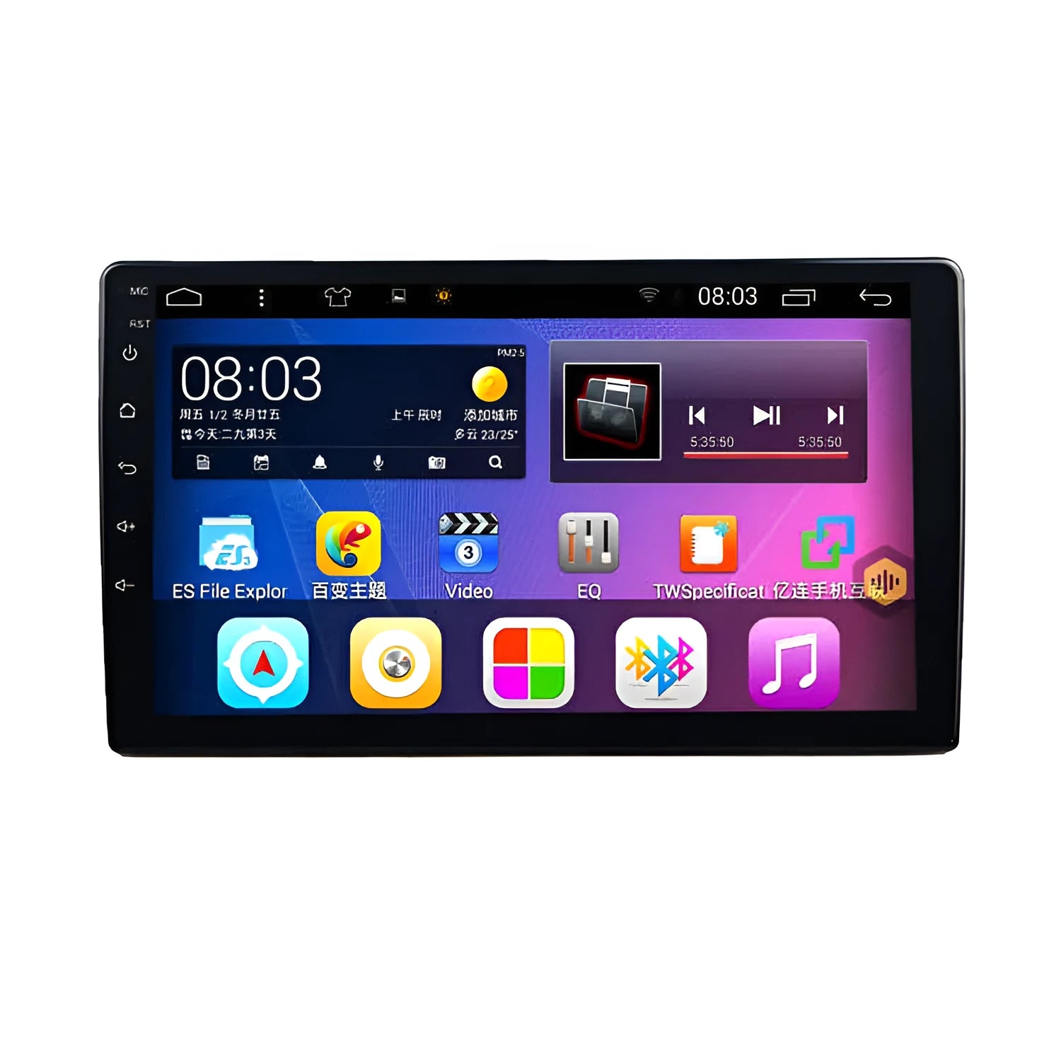 Black car GPS navigation system with large rotating LCD screen for GM vehicles