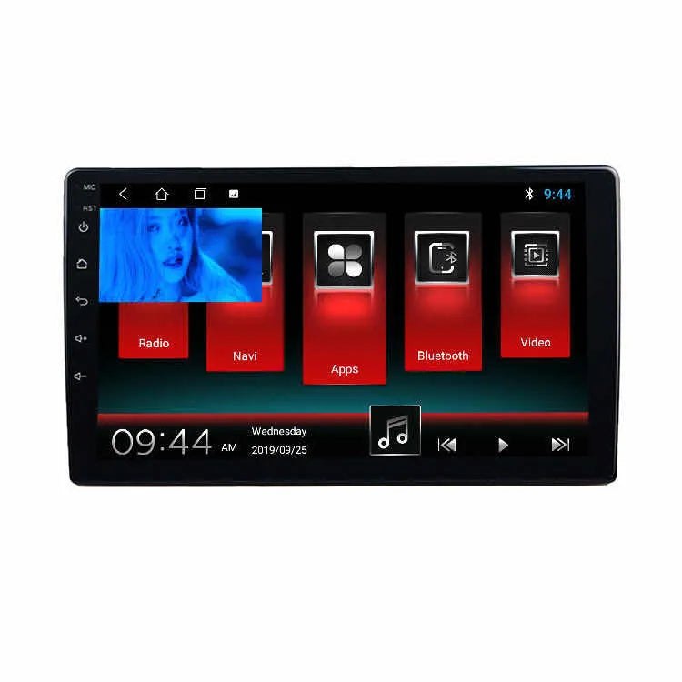Black car GPS navigation system with large rotating LCD screen for GM vehicles