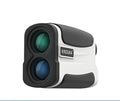 Laser golf range finder showing distance measurement up to 1500 metres for outdoor use.