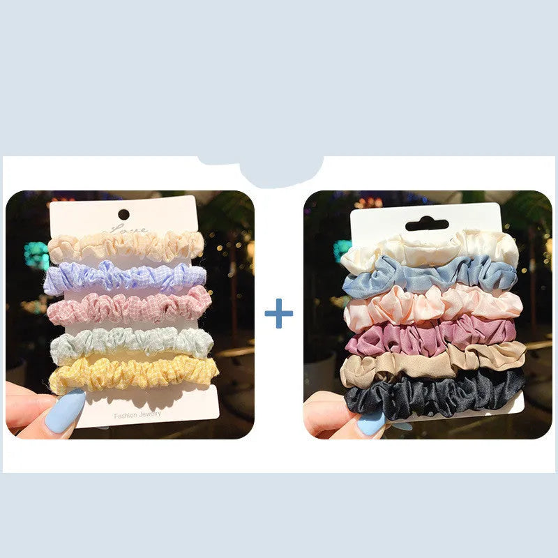 Children's autumn colour hair ring and head rope set with macaron tones