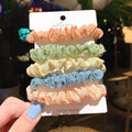 Children's autumn colour hair ring and head rope set with macaron tones