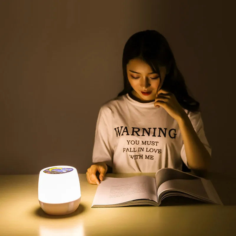 Pruixin PRX1363 LED projector night light displaying star pattern on a wall