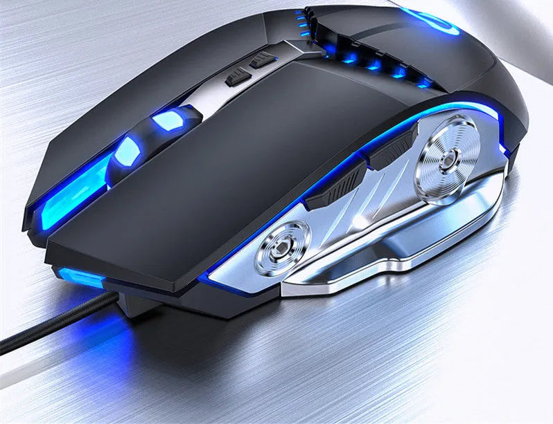 Silver Eagle G3Pro wired gaming mouse in black with USB cable and ergonomic contour