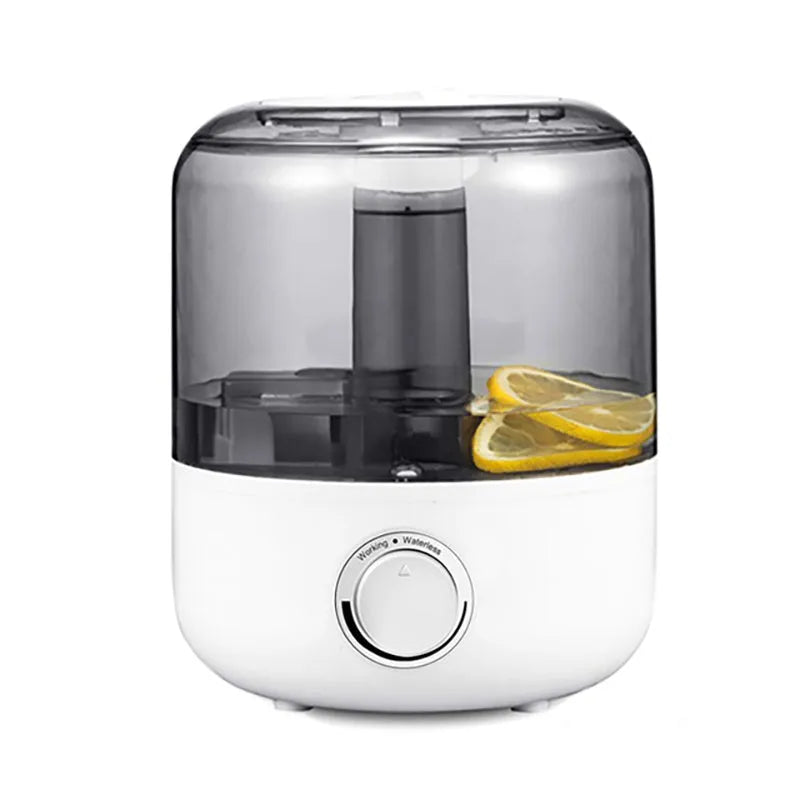 Black or white 3-litre ultrasonic humidifier with compact design and quiet operation.