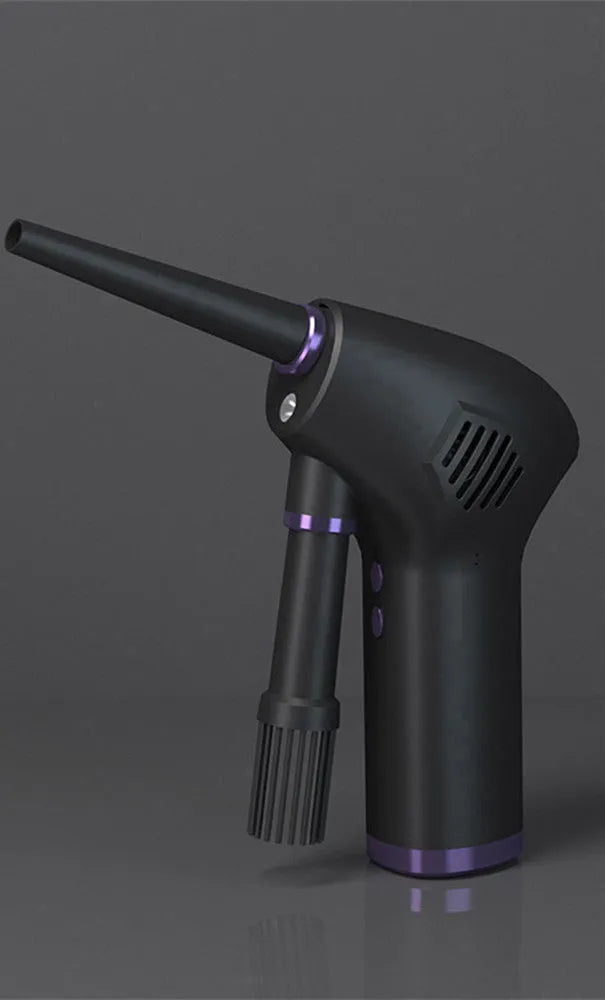 Cordless air duster compressed air blower with LED light for cleaning computer keyboard and camera