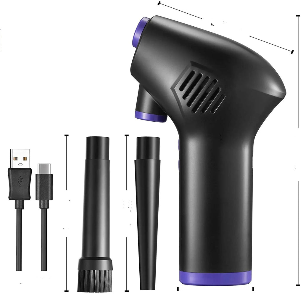 Cordless air duster compressed air blower with LED light for cleaning computer keyboard and camera