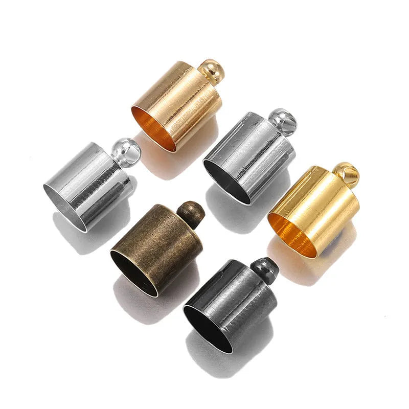 Pack of 50 electroplated copper weight caps in various sizes and colours for jewellery tassels