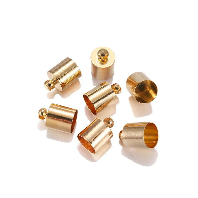 Pack of 50 electroplated copper weight caps in various sizes and colours for jewellery tassels