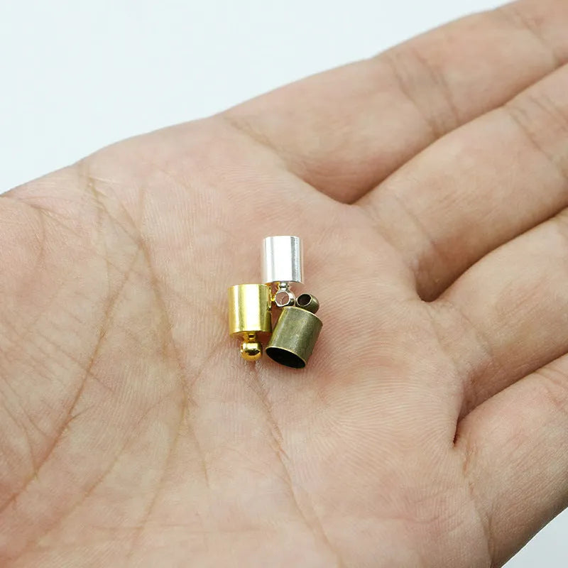 Pack of 50 electroplated copper weight caps in various sizes and colours for jewellery tassels
