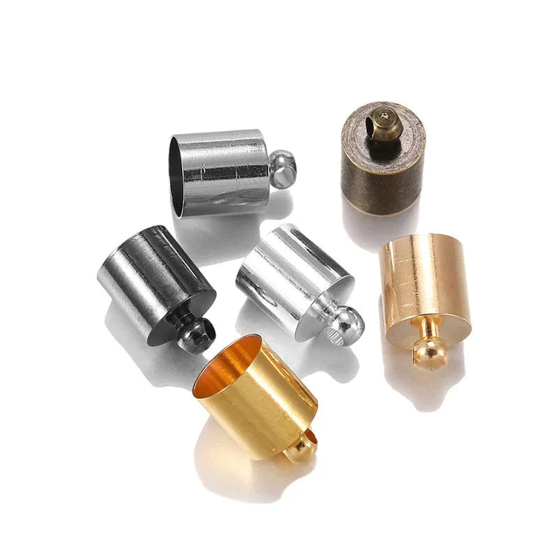 Pack of 50 electroplated copper weight caps in various sizes and colours for jewellery tassels